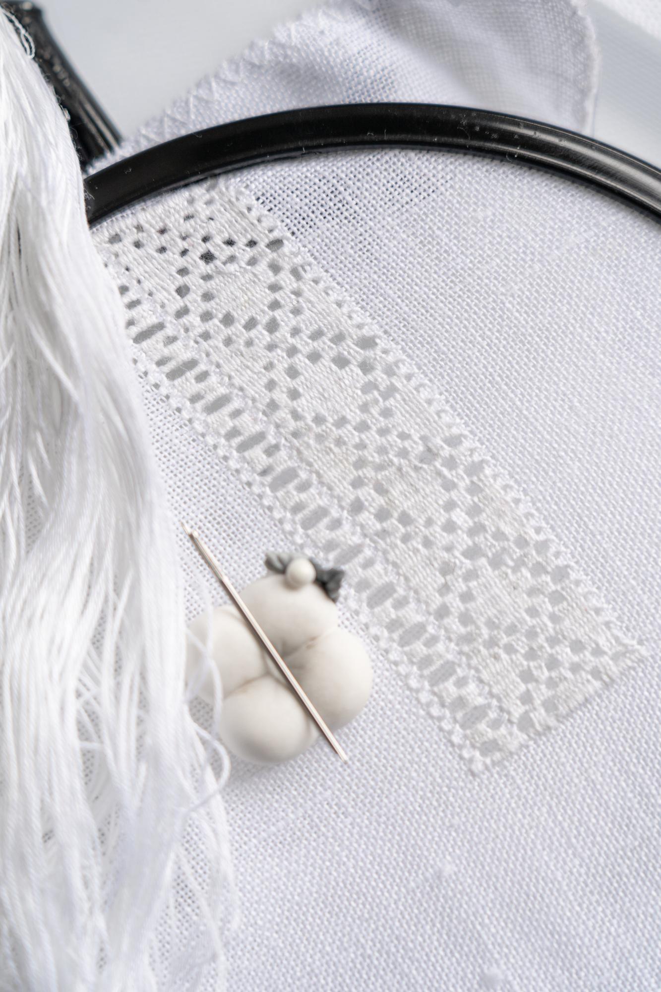 close-up luxury embroidery on silk